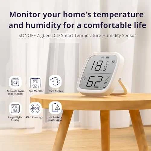 Sonoff SNZB-02D Zigbee 3.0 temperatūros ir drėgmės sensorius su LCD ekranu