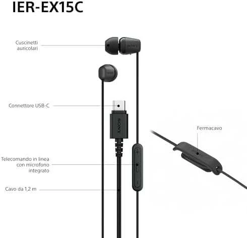 Sony Earbuds | IER‑EX15C | su laidu | į ausis įkišamos | Mikrofonas | Rožinė