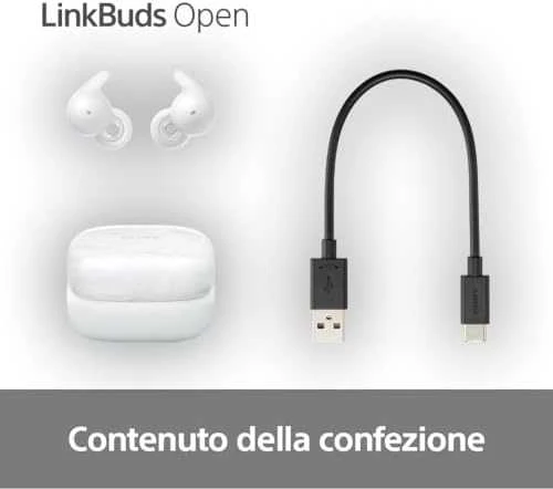 Ausinės Sony LinkBuds Open, Baltos spalvos