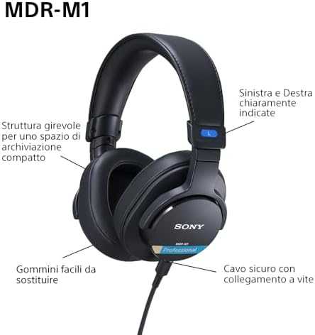 Sony MDR-M1 uždaros studijinės ausinės, Juodos