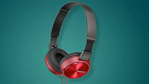 Sulankstomos kelioninės ausinės MDR-ZX310AP su mikrofonu, Raudonos