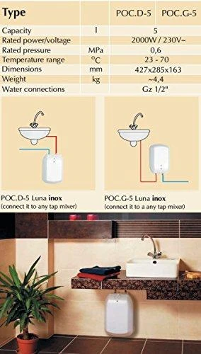 Kospel OGRZEWACZ LUNA POJEM.5L.INOX PODUM.