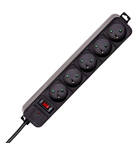 Prailgintuvas Akyga AK-SP-05B - juodas - 5 lizdai - 3m