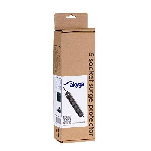 Prailgintuvas Akyga AK-SP-05B - juodas - 5 lizdai - 3m