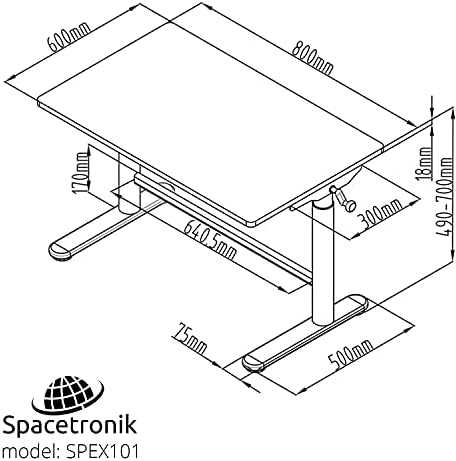 „Spacetronik XD SPEX101W“ rankiniu būdu reguliuojamas stalas