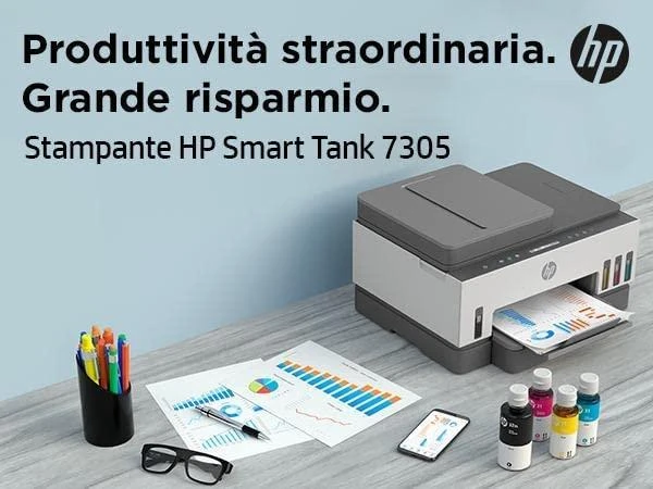 Hewlett Packard (HP) Daugiafunkcinis Spausdintuvas - HP Smart Tank 7305, Spausdinimas, Skenavimas, Kopijavimas, 12,000 Puslapių Juodas