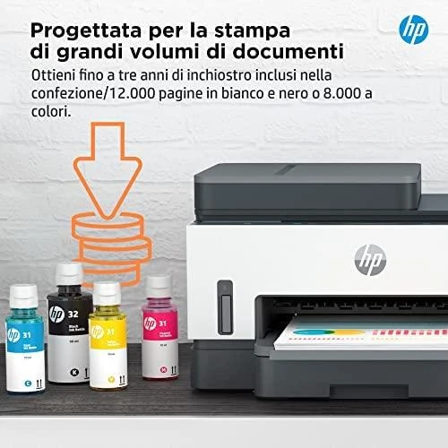 Hewlett Packard (HP) Daugiafunkcinis Spausdintuvas - HP Smart Tank 7305, Spausdinimas, Skenavimas, Kopijavimas, 12,000 Puslapių Juodas
