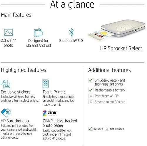 Hewlett Packard (HP) HP nuotraukų spausdintuvas Sprocket Select, užtemimas