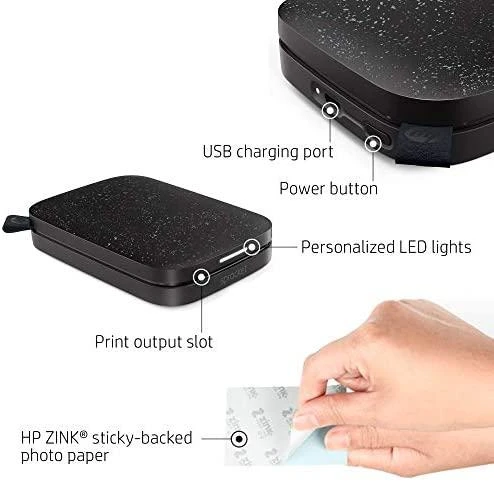 Hewlett Packard (HP) HP SPROCKET Portable Instant Photo Spausdintuvas Juoda