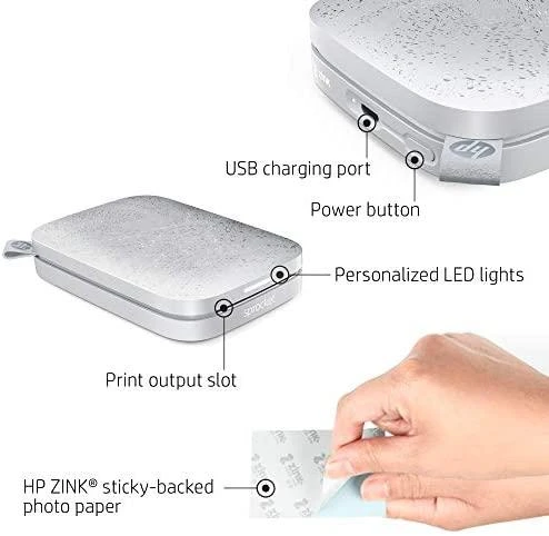 Hewlett Packard (HP) Spausdintuvas HP Sprocket mobiler Sofortbilddrucker baltas