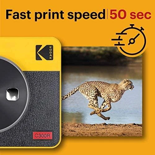 Momentinis Fotoaparatas - Kodak Mini Shot 3 Retro 4Pass Instant Photo Spausdintuvas, Geltona