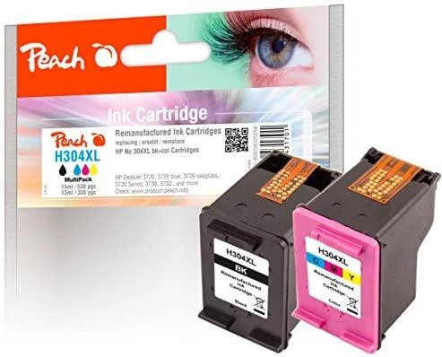 Peach PI300-808 rašalo kasetė Juoda, Žydras, Rausvai raudona, Geltona 2 vnt