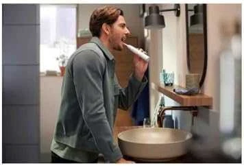Philips Sonicare 6100 naudojimas vonios kambaryje