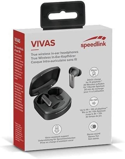 Speedlink VIVAS True Belaidės į ausis įdedamos ausinės, pilkos į ausis įdedamos ausinės, juodos