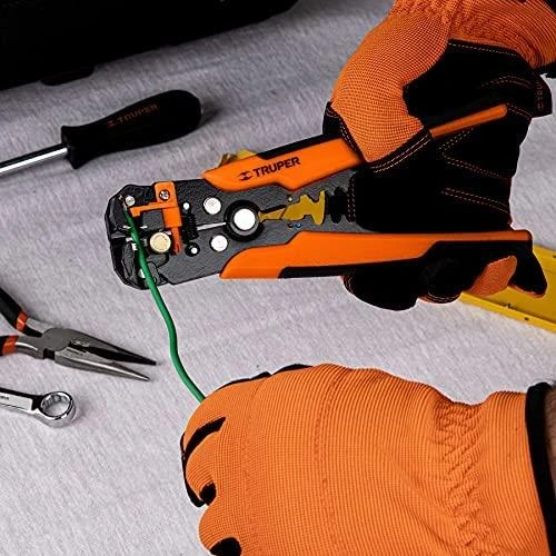 Kabelio nužievinimo, kirpimo bei užspaudimo automatinės replės Truper®