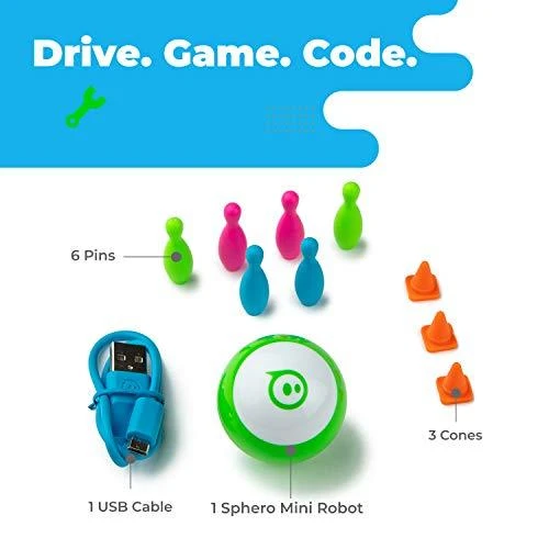 „Sphero Mini“ robotas kamuolys – robotas Žalias/ baltas, plastikinis, ne