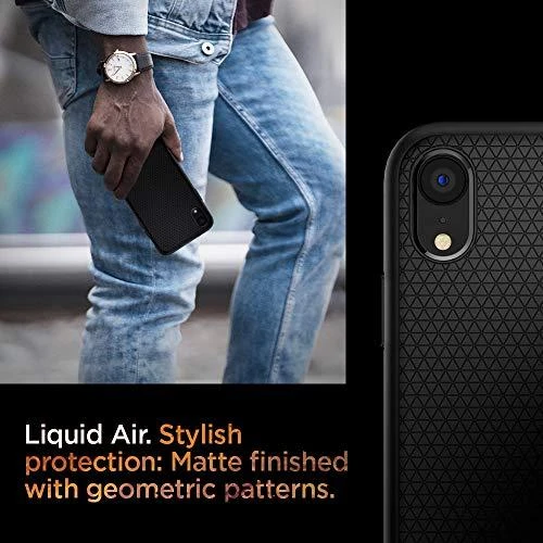 Dėklas Spigen Liquid Air, juodos spalvos – Apple iPhone XR