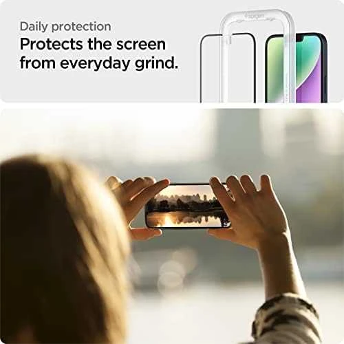 SPIGEN ALM GLASS FC 2-PACK IPHONE 13/13 PRO Juodas