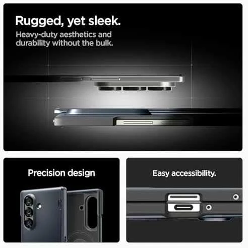 Dėklas Spigen Slim Armor Pro Mag MagSafe Galaxy Z Fold 7 juodas