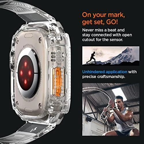 „Spigen Rugged Armor Pro“ dėklas – apyrankė su dėklu, skirta „Apple Watch Ultra“ 49 mm (skaidrus)