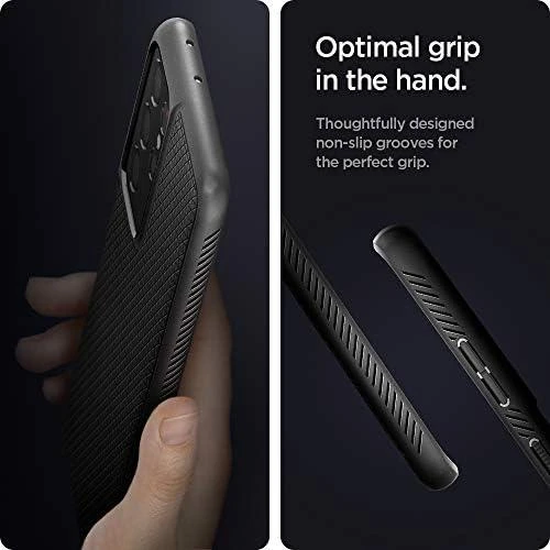 Dėklas Spigen Liquid Air, juodos spalvos – Samsung Galaxy S21 Ultra