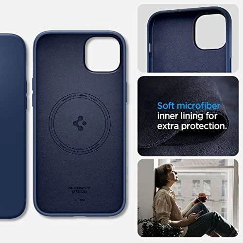 Spigen Silicone Fit Mag MagSafe Apple iPhone 14 Plus dėklas telefonui mėlynos spalvos