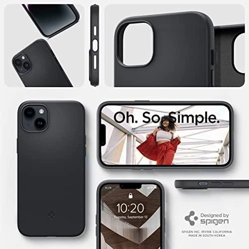 Spigen dėklas Silicone Fit Mag Magsafe iPhone 14 Plus 6,7 juodas