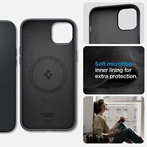 Spigen dėklas Silicone Fit Mag Magsafe iPhone 14 Plus 6,7 juodas