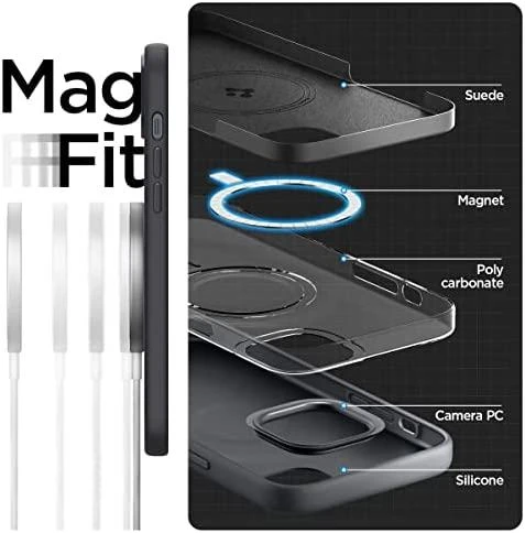 Spigen dėklas Silicone Fit Mag Magsafe iPhone 14 Plus 6,7 juodas