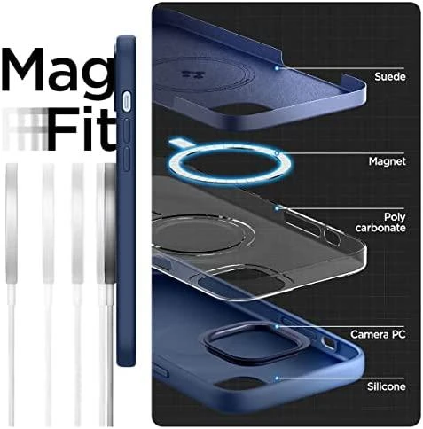 Spigen Silicone Fit Mag MagSafe Apple iPhone 14 Plus dėklas telefonui mėlynos spalvos