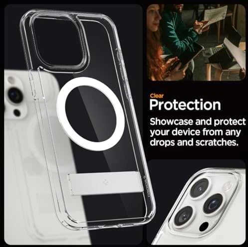 Spigen Ultra Hybrid S (MagFit) dėklas skirtas Apple iPhone 15 Pro, spalva - Crystal Clear