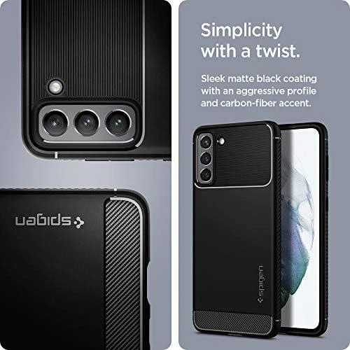 Spigen Rugged Armor dėklas skirtas Samsung Galaxy S21, spalva - Matte Black