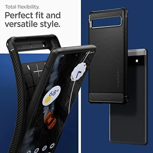Dėklas Spigen Rugged Armor, juodas - Google Pixel 6a