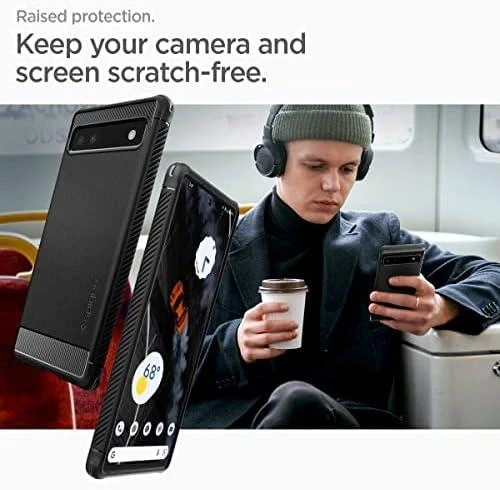 Dėklas Spigen Rugged Armor, juodas - Google Pixel 6a