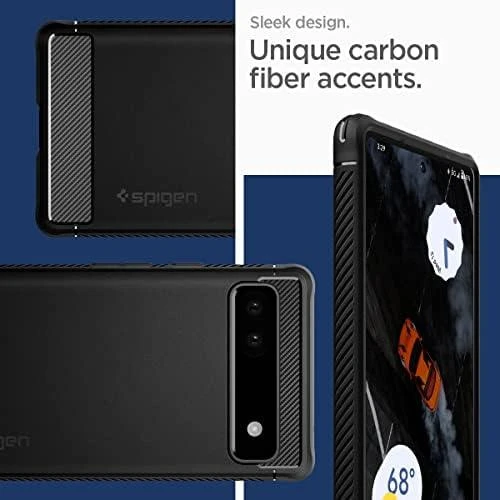 Dėklas Spigen Rugged Armor, juodas - Google Pixel 6a