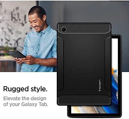 Spigen RUGGED ARMOR GALAXY TAB A8 10.5 X200/X205 MATTE Juodas (Juodas)