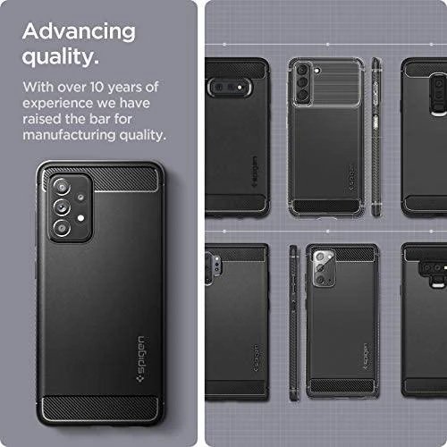 Spigen Rugged Armor Samsung Galaxy A52 / A52S dėklas telefonui matinės juodos spalvos