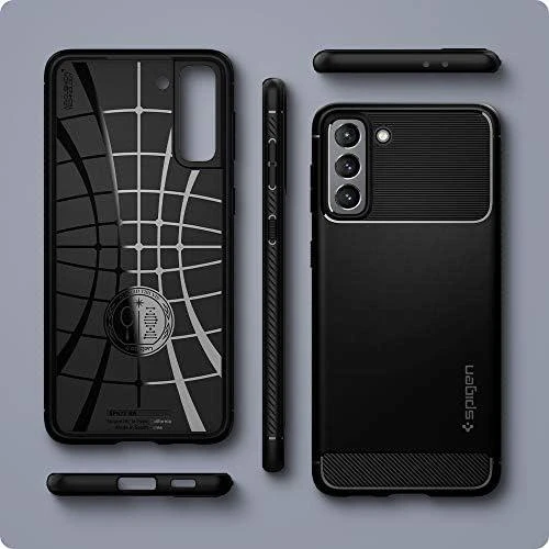 Spigen Rugged Armor dėklas skirtas Samsung Galaxy S21, spalva - Matte Black