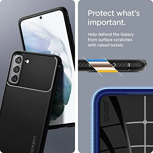 Spigen Rugged Armor dėklas skirtas Samsung Galaxy S21, spalva - Matte Black