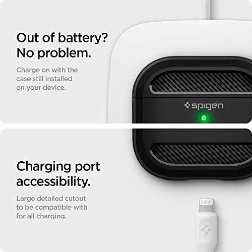 Dėklas Spigen Rugged Armor, juodos spalvos – AirPods 3