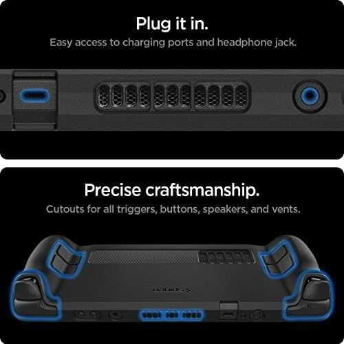 Spigen Rugged Armor, juodos spalvos – Steam Deck