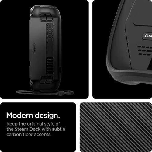 Spigen Rugged Armor, juodos spalvos – Steam Deck