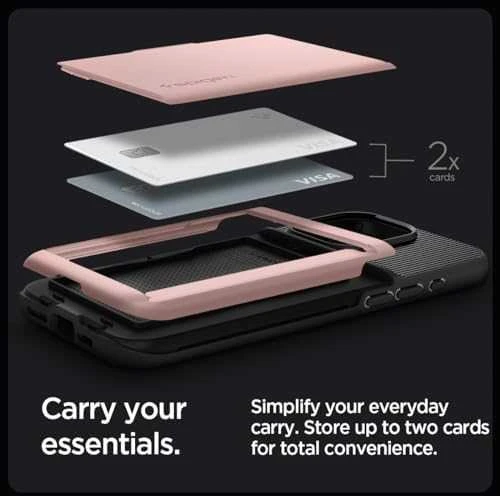 Dėklas Spigen Slim Armor CS, rose auksinis – Apple iPhone 15 Pro Max