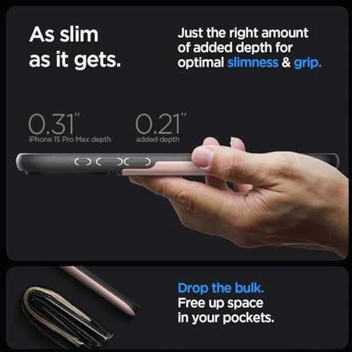 Dėklas Spigen Slim Armor CS, rose auksinis – Apple iPhone 15 Pro Max