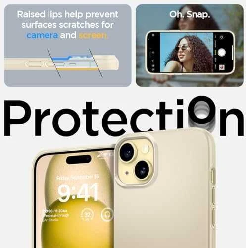 Spigen Thin Fit dėklas skirtas Apple iPhone 15 Plus,  spalva - Mute Beige