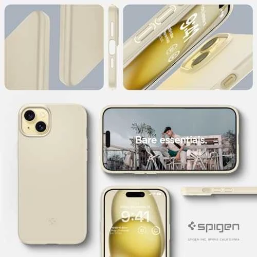 Spigen Thin Fit dėklas skirtas Apple iPhone 15 Plus,  spalva - Mute Beige