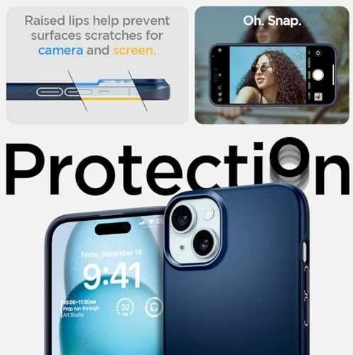 Spigen Thin Fit dėklas skirtas Apple iPhone 15 Plus,  spalva - Navy Blue