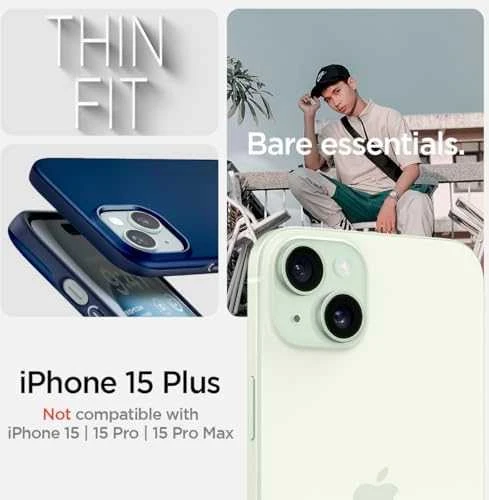 Spigen Thin Fit dėklas skirtas Apple iPhone 15 Plus,  spalva - Navy Blue