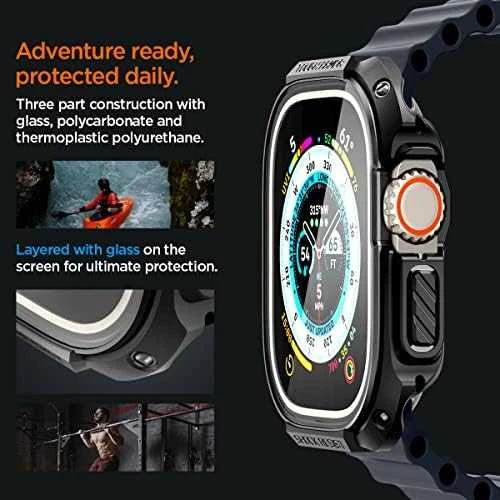 Dėklas „Spigen Tough Armor“, juodas - Apple Watch Ultra 2/Ultra 49mm