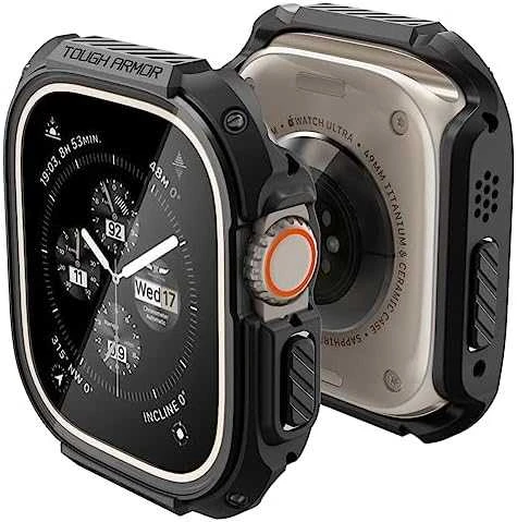 Dėklas „Spigen Tough Armor“, juodas - Apple Watch Ultra 2/Ultra 49mm